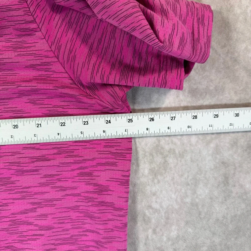 Adidas Polo Shirt Men XL Pink Space Dye Performance Pebble Beach Stretch Wick